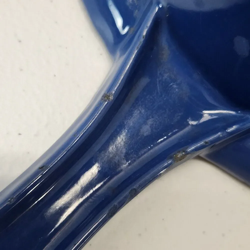 Le Creuset #22 Cobalt Blue Enamel Cast Iron Multifunction Saucepan Skillet Set